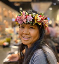Load image into Gallery viewer, Orchid Haku Lei Crown Flower flower crown Wedding floral crown Bridal flower headpiece Flower wreath bridal Headpiece Floral