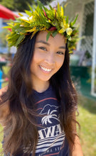 Load image into Gallery viewer, Mommy &amp; Me Island Style Haku Lei - Fresh Flower Crown. You will receive you two flower crowns/halo/haku. Ti leaves, Mini Roses, Plumeria
