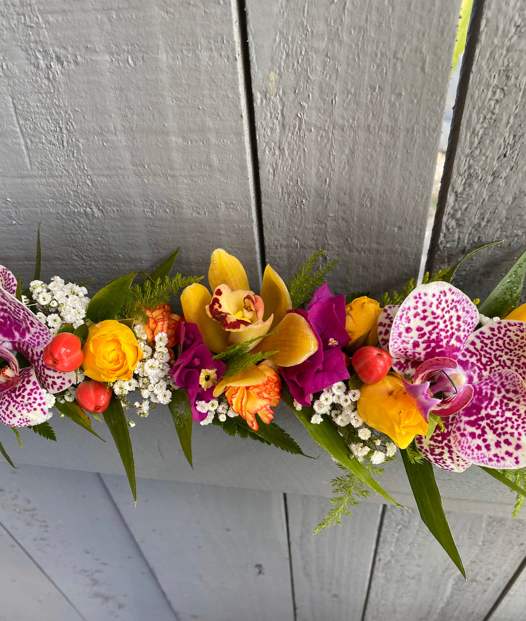 Fresh floral crown tropical Orchid Lei Po'o - Shower, Birthday wedding graduation anniversary