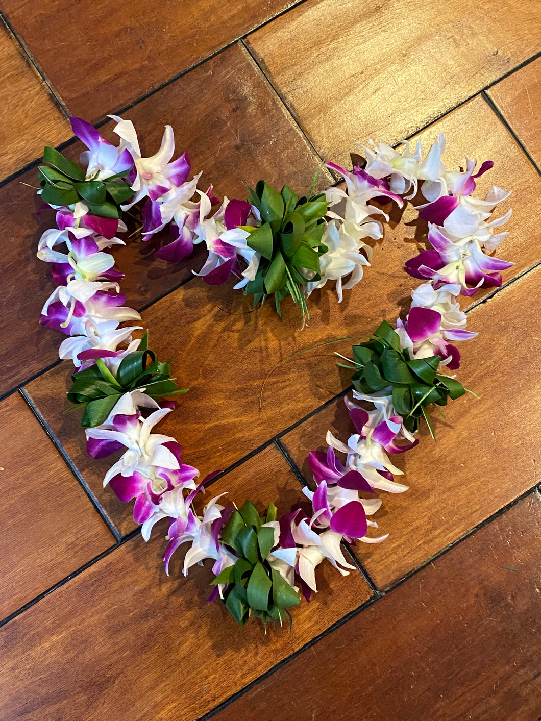 Ti Leaf Lei with Orchids