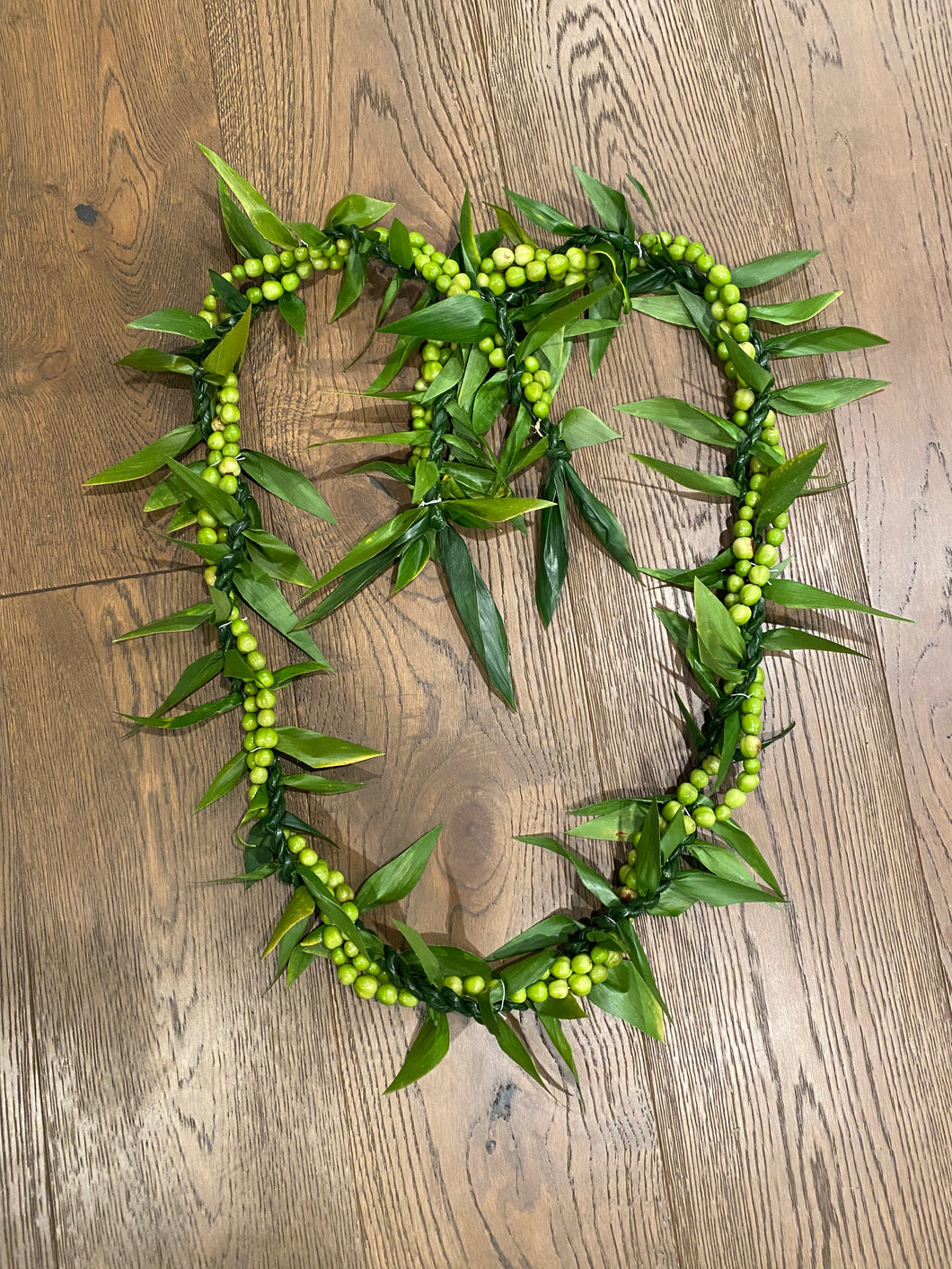 Ti Leaf Lei Wrapped with Hypericum Berries