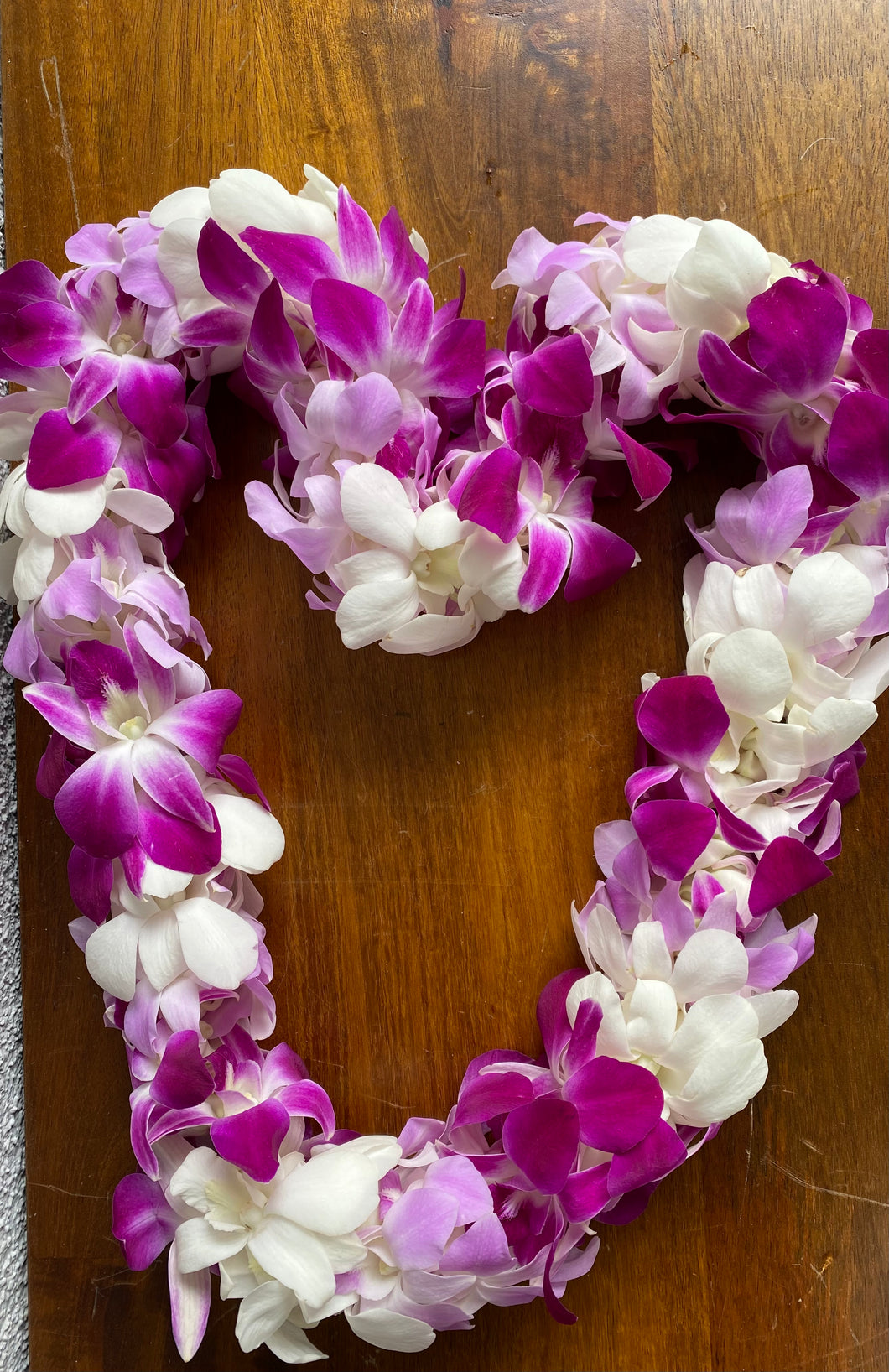 Pretty in Pink & White Double Orchid Lei